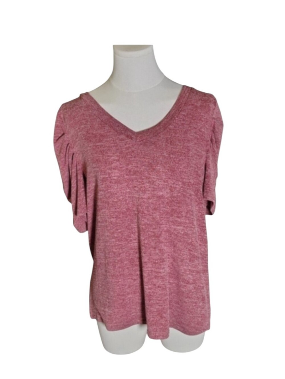Shein Soft Cranberry Red Cinched Sleeve Lightweight Shirt Size Medium US 6
